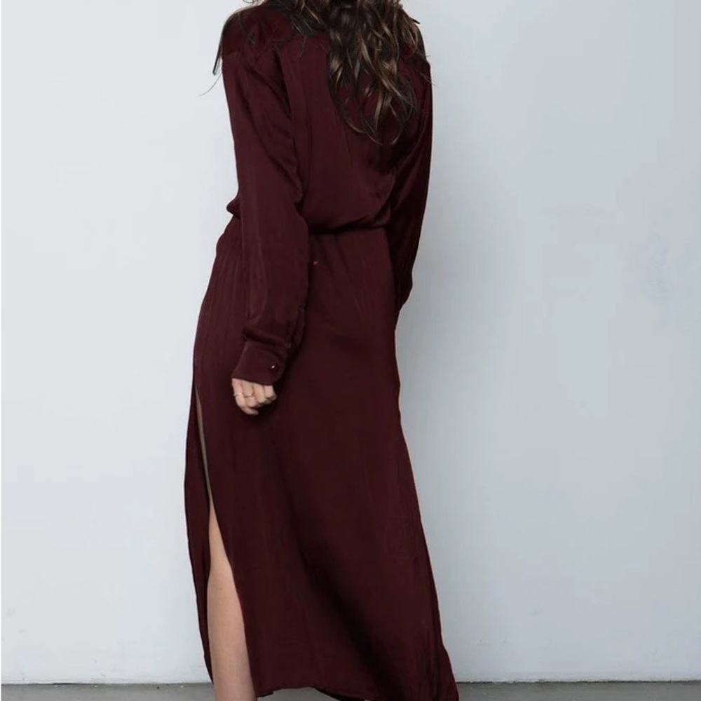 Stillwater Darian Shirt Dress - Deep Red - Picture 2 of 3
